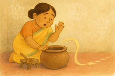 Little Krishna's Butter Peekaboo